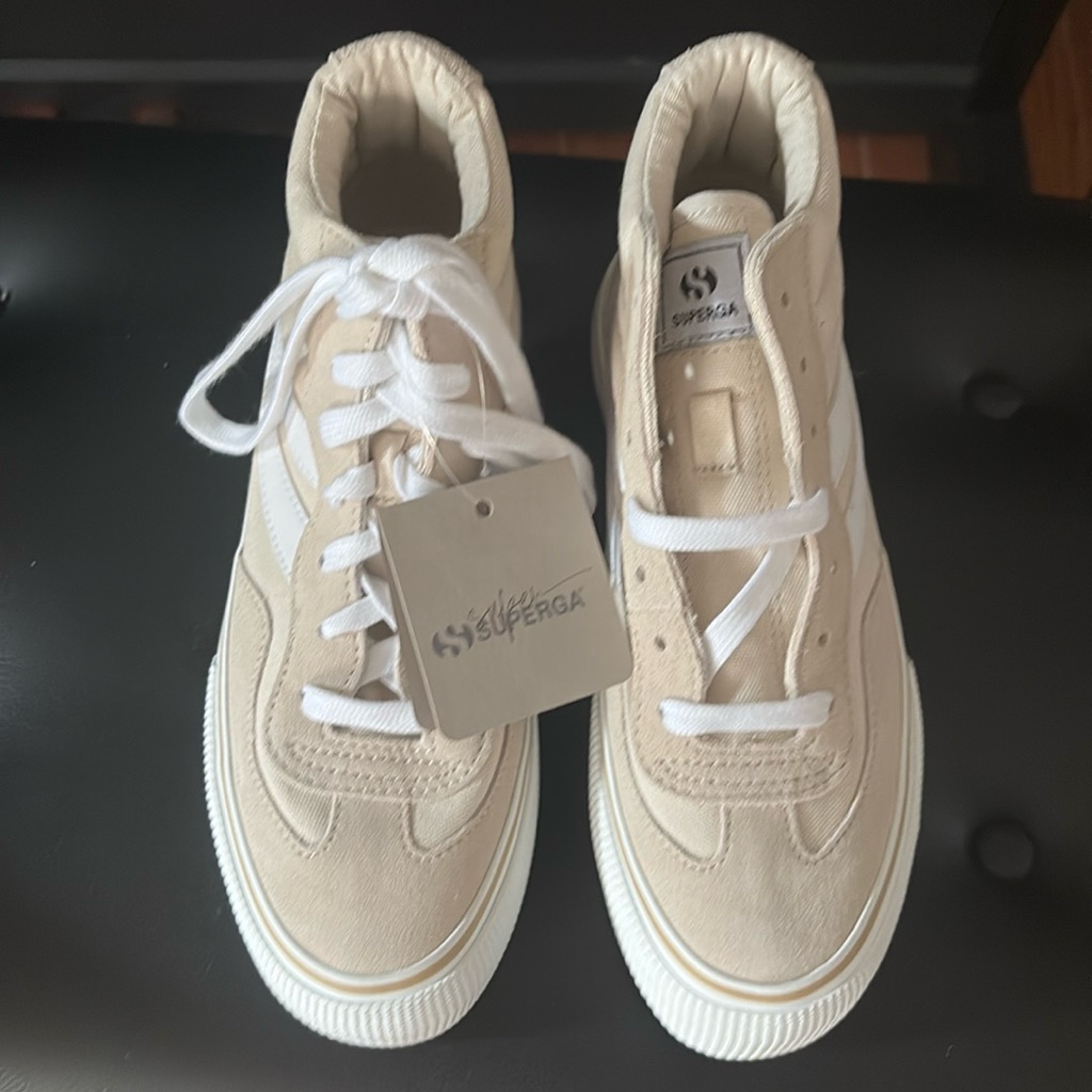 Beige Lt-F White Superga Revolley Mid Platform Shoes
